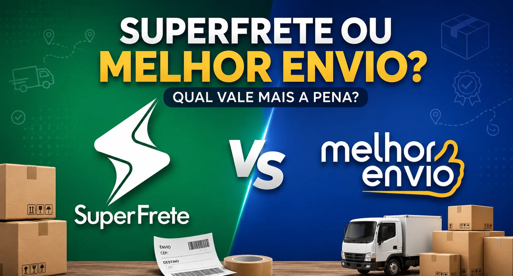 Comparação entre SuperFrete e Melhor Envio para descobrir qual plataforma de fretes vale mais a pena